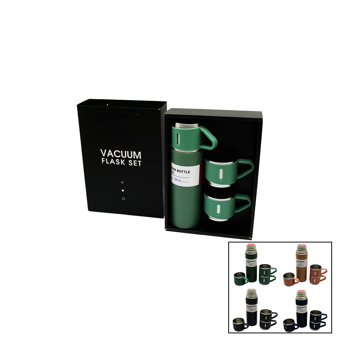ÇANTALI 500ML 3 PARÇA  BARDAKLI ÇELİK TERMOS SETİ (4887)