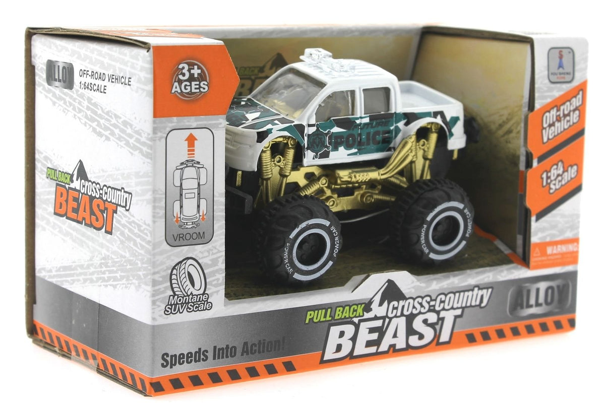 Çek Bırak Mini Off Road Beyaz Polis Aracı
