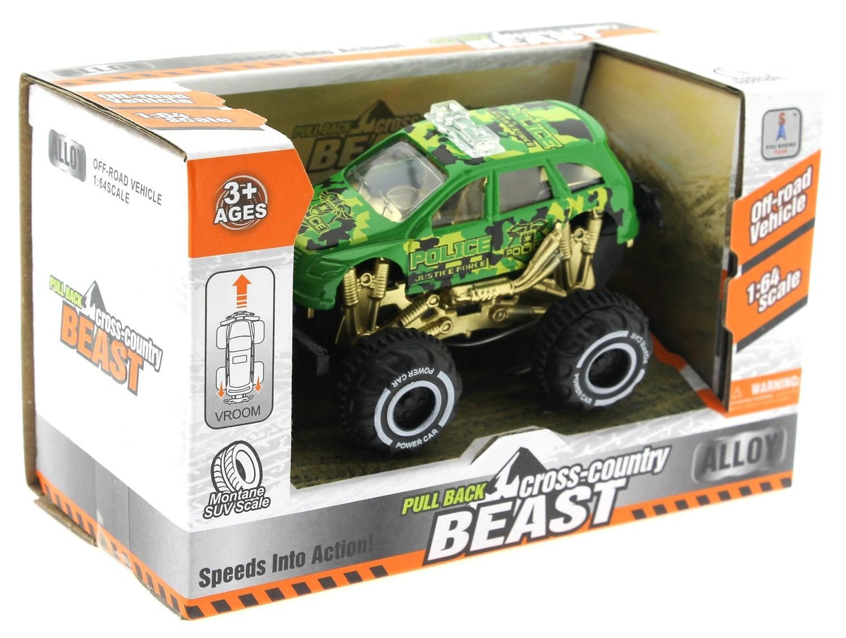 Çek Bırak Mini Off Road Yeşil Polis Aracı