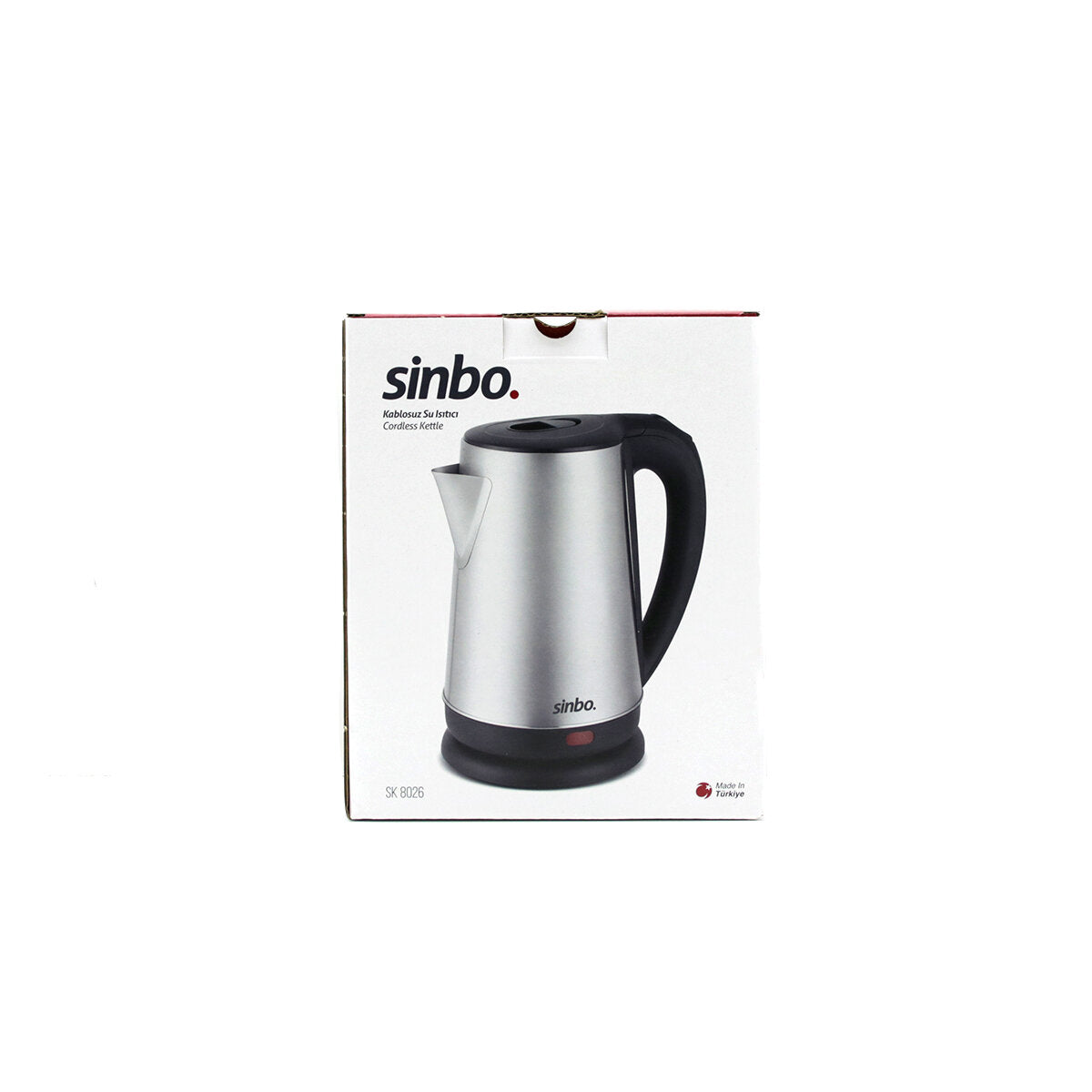 ÇELİK KETTLE SU ISITICISI KABLOSUZ KULLANIM 1.8LT 360 DERECE DÖNEBİLME OTOMATİK KAPANMA SK-8026 (4887)