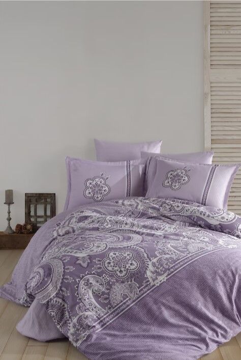 Clasy Tek Kişilik Saten Nevresim Takımı Pellini V2 Lila