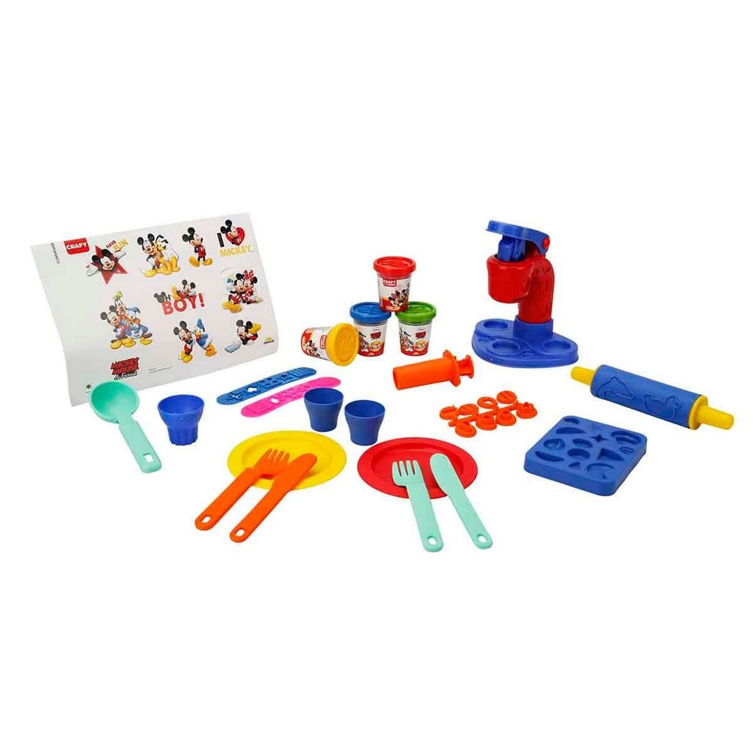 Crafy Mickey Mouse ve Arkadaşları Dondurma Fabrikası Oyun Hamuru Seti 200 g 29 Parça - S00002034