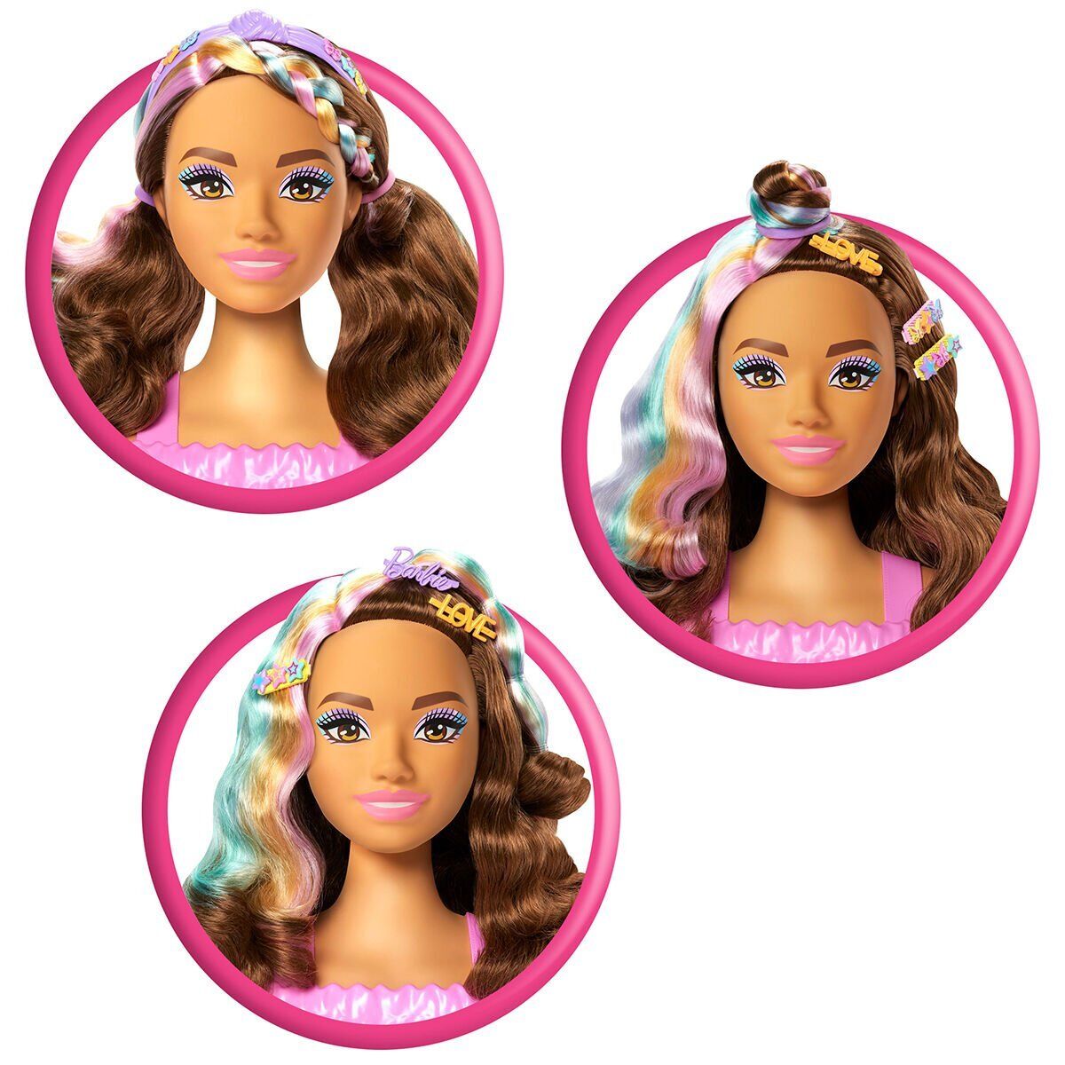 JFG82 Barbie Saç Tasarımı Büstü - Kahverengi Saçlı