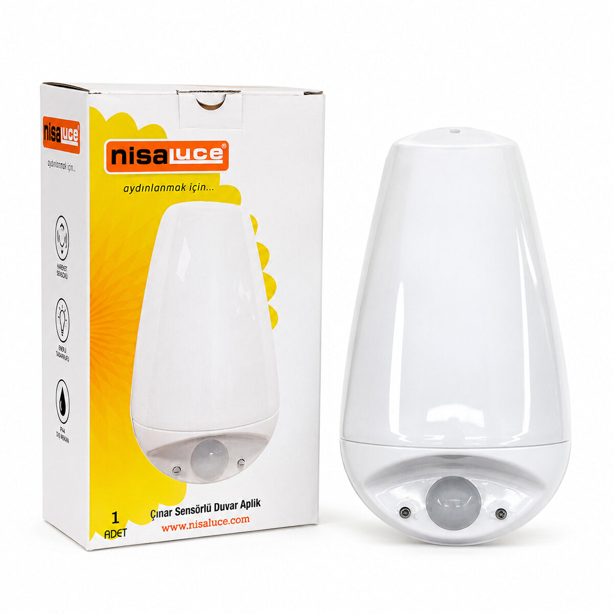 E27 - IP20 SOFT 0,4W - 50W ÇINAR SENSÖRLÜ LED APLİK DUVAR LAMBASI E2003-2 (4887)