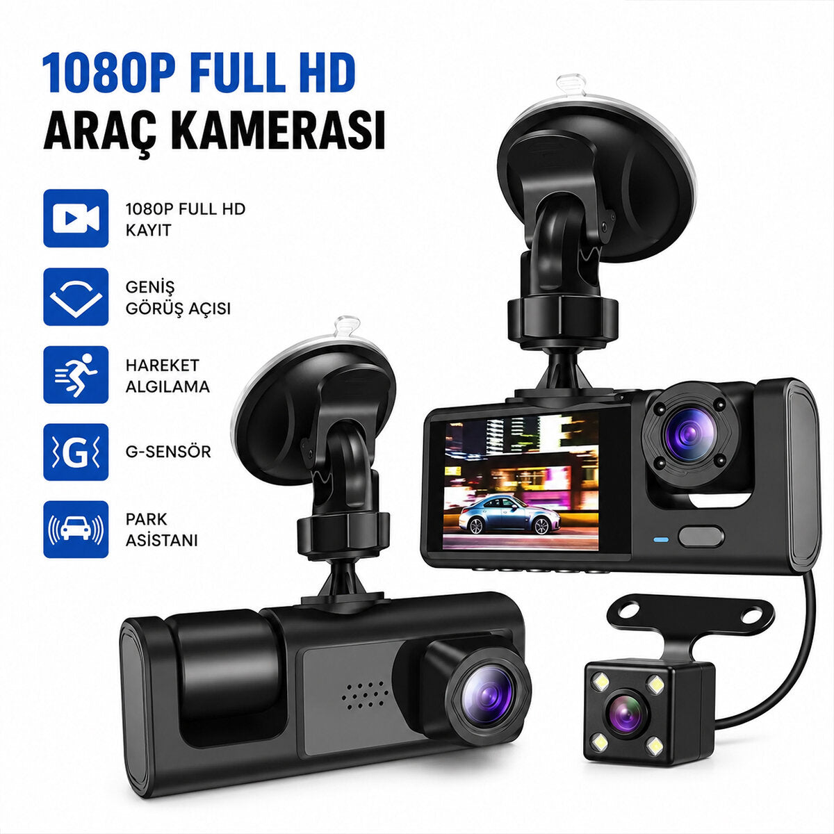 FULL HD 1080P SENSÖR - PARK ASİSTAN - HAREKET ALGILAMA OTO ARAÇ İÇİ KAMERA HS-362 (4887)