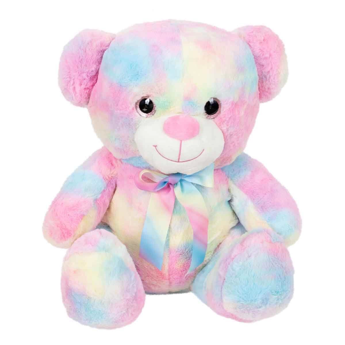 Gökkuşağı Renkli Peluş Ayı 45 cm S00004771