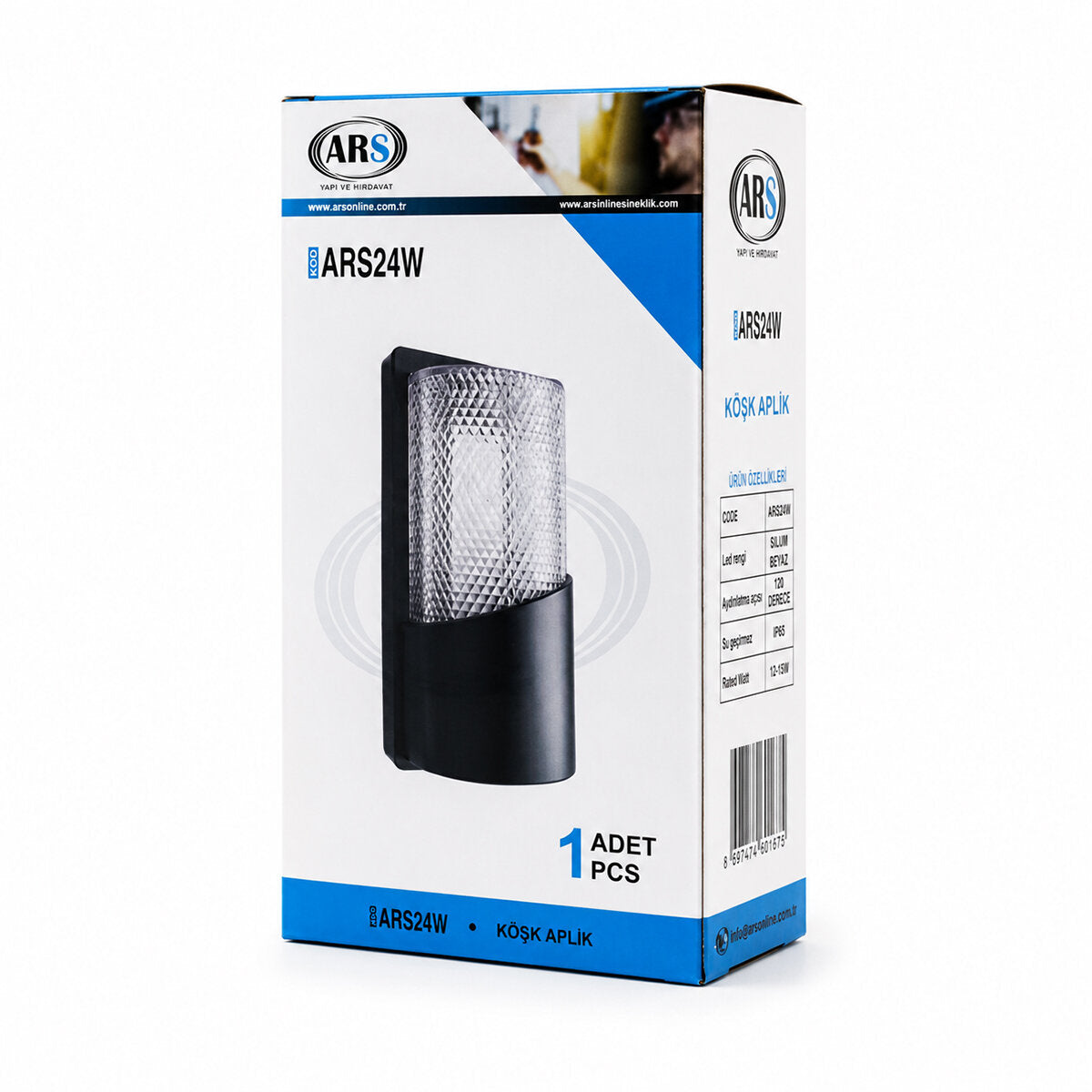IP66 50.000 SAAT LED ÖMRÜ 22W KÖŞK LED APLİK DUVAR LAMBASI ARS-348955 (4887)