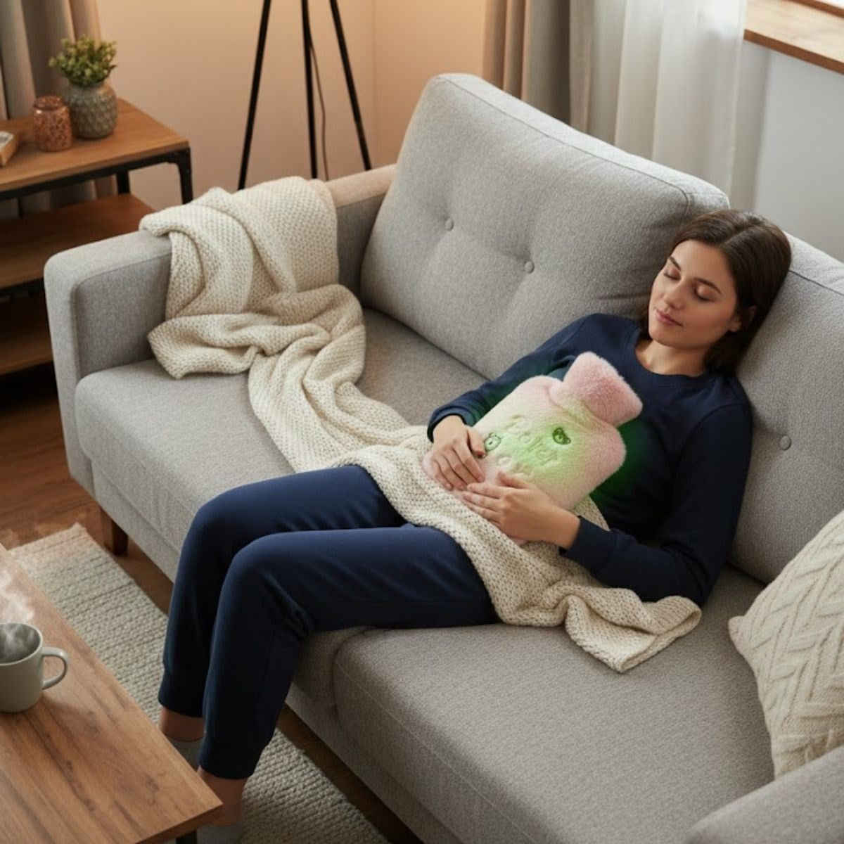 Işıklı Ayıcıklı Figürlü Pembe Peluş Sıcak Su Torbası 1 Lt – Yumuşak Kılıf, Uzun Süre Sıcak Tutan Termal Su Torbası (4887)
