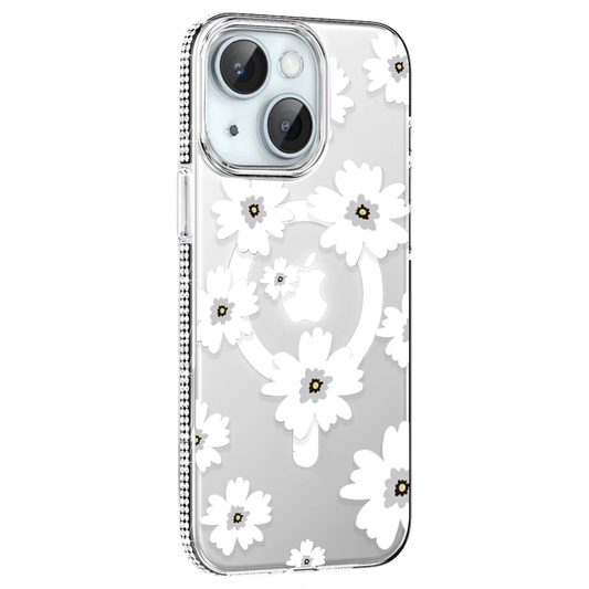 Joko Apple iPhone 14 Floral Magsafe Kapak - Beyaz