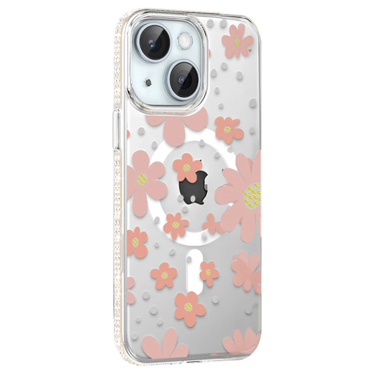 Joko Apple iPhone 14 Floral Magsafe Kapak - Pembe