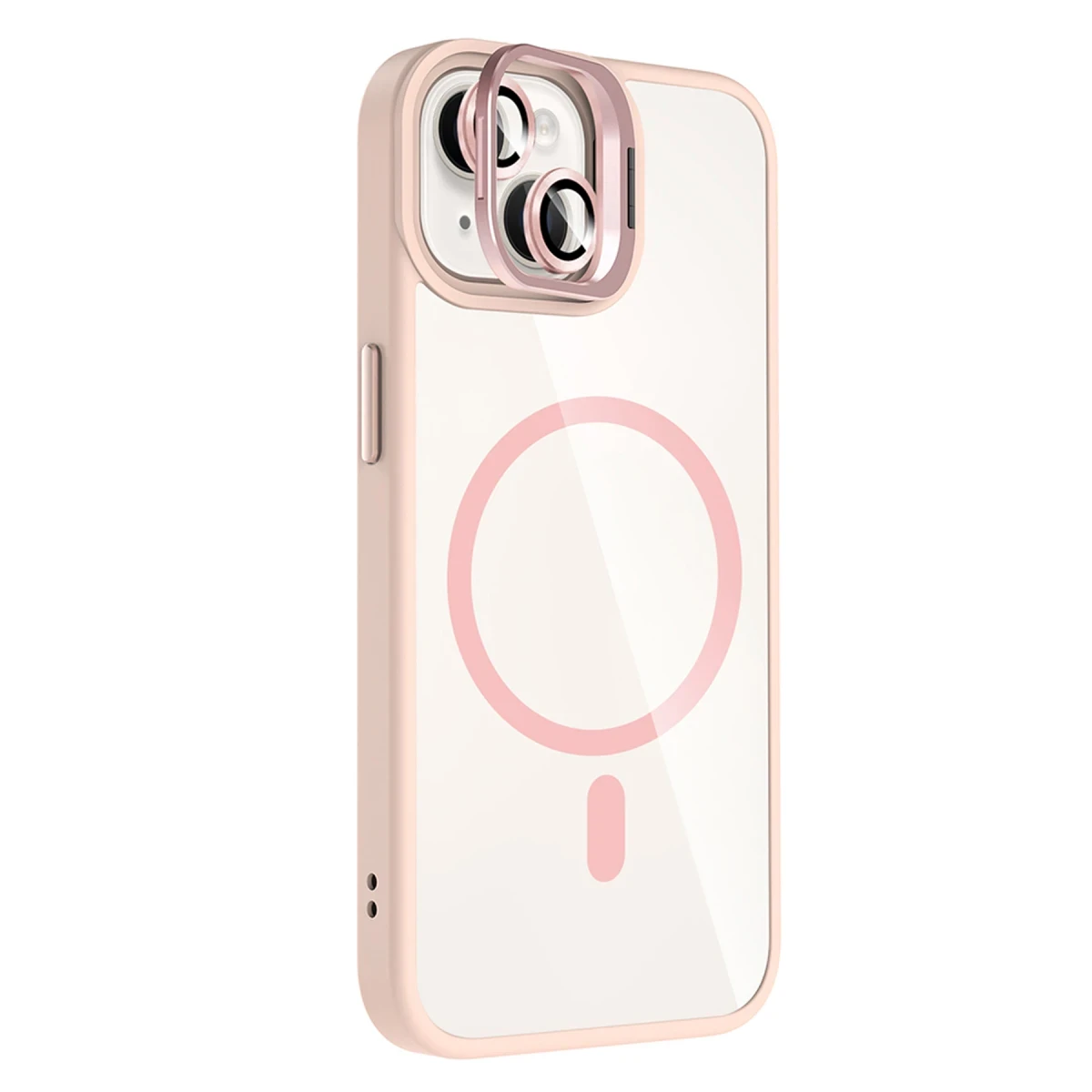 Joko Apple iPhone 14 Remim Lensli Magsafe Standlı Kapak - Pembe