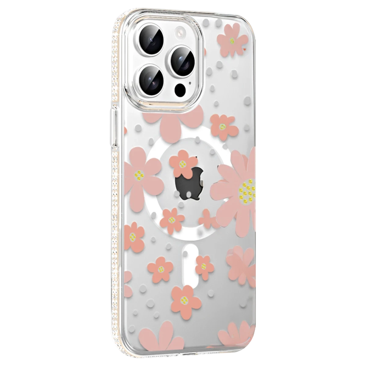 Joko Apple iPhone 15 Pro Floral Magsafe Kapak - Pembe
