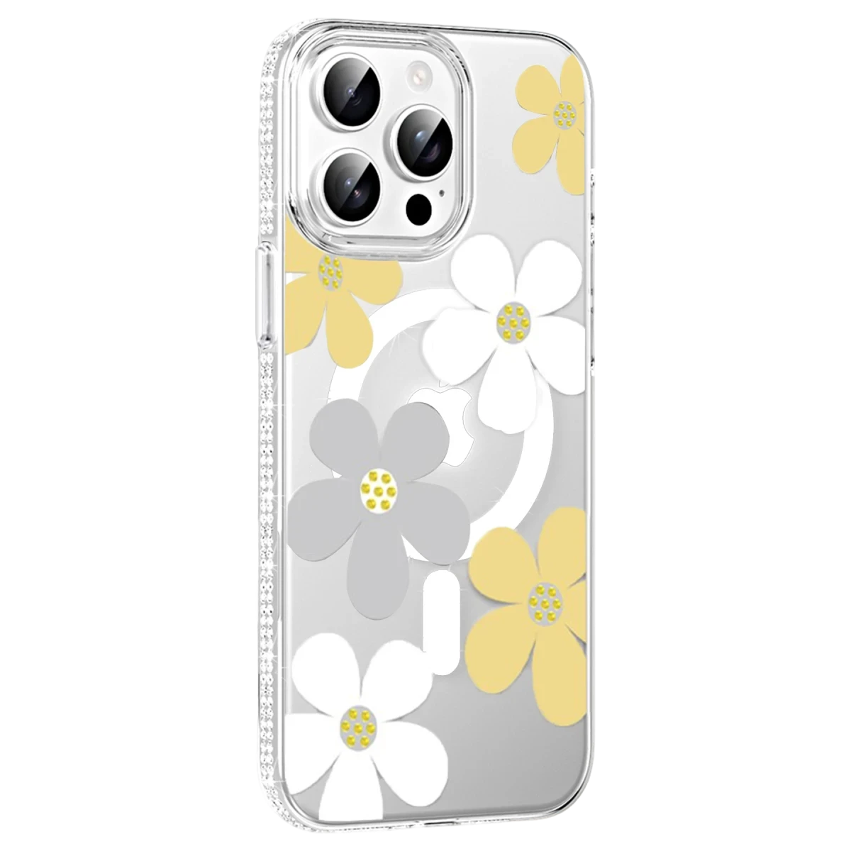 Joko Apple iPhone 15 Pro Floral Magsafe Kapak - Sarı