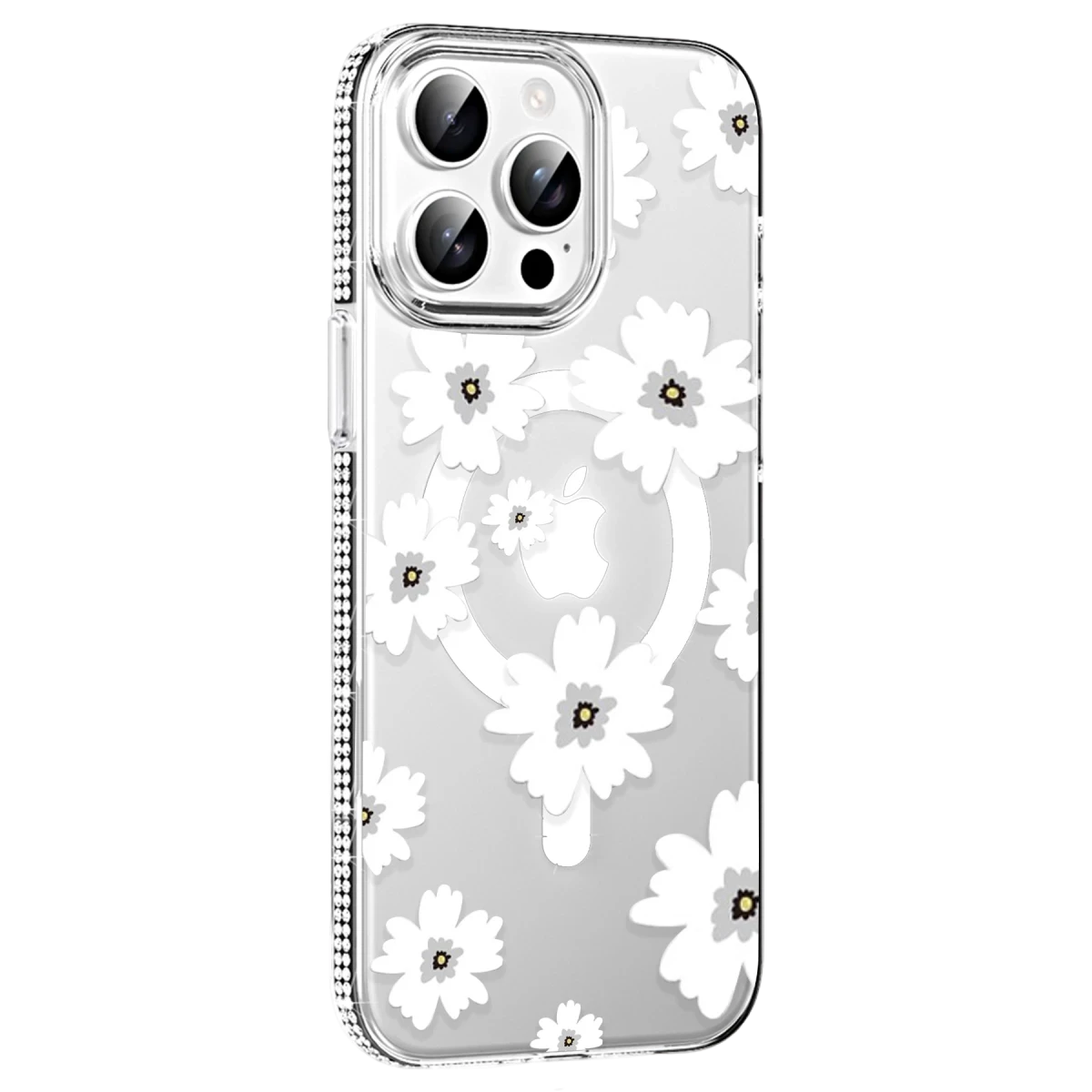 Joko Apple iPhone 15 Pro Max Floral Magsafe Kapak - Beyaz