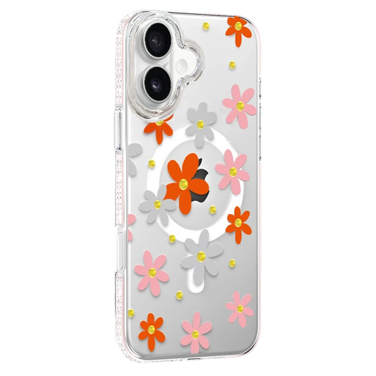 Joko Apple iPhone 16 Floral Magsafe Kapak - Turuncu