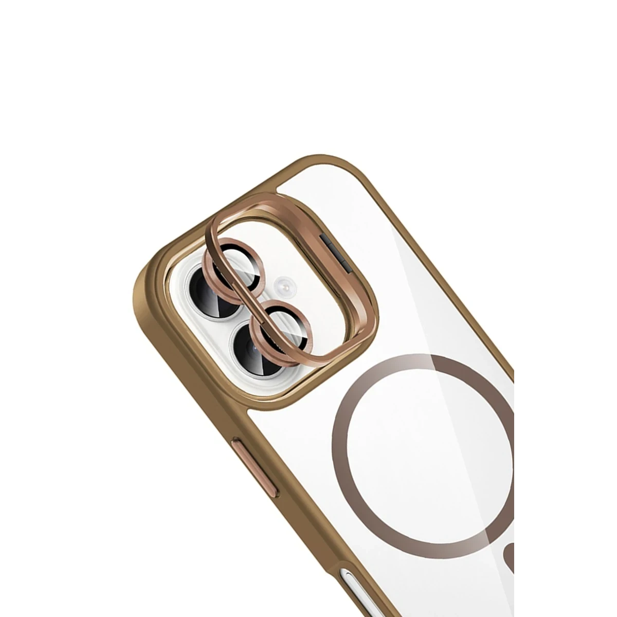 Joko Apple iPhone 16 Plus Remim Lensli Magsafe Standlı Kapak - Kahverengi