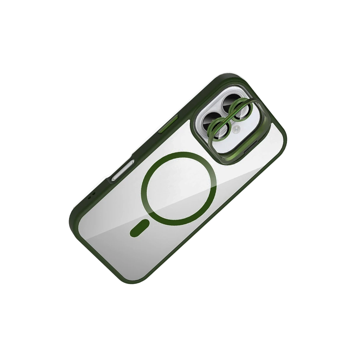 Joko Apple iPhone 16 Plus Remim Lensli Magsafe Standlı Kapak - Koyu Yeşil