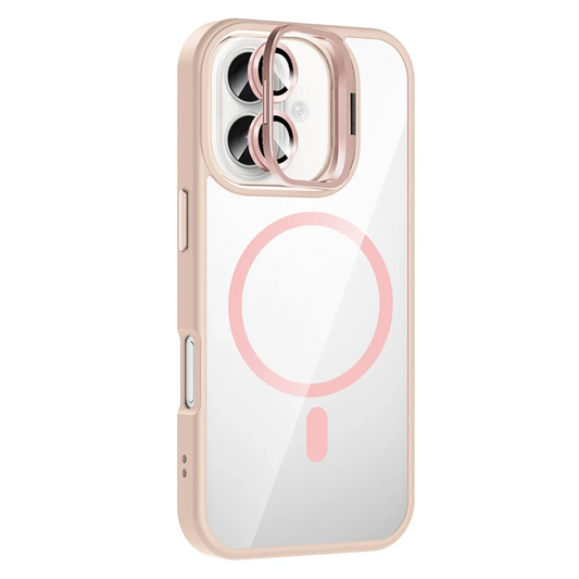 Joko Apple iPhone 16 Plus Remim Lensli Magsafe Standlı Kapak - Pembe