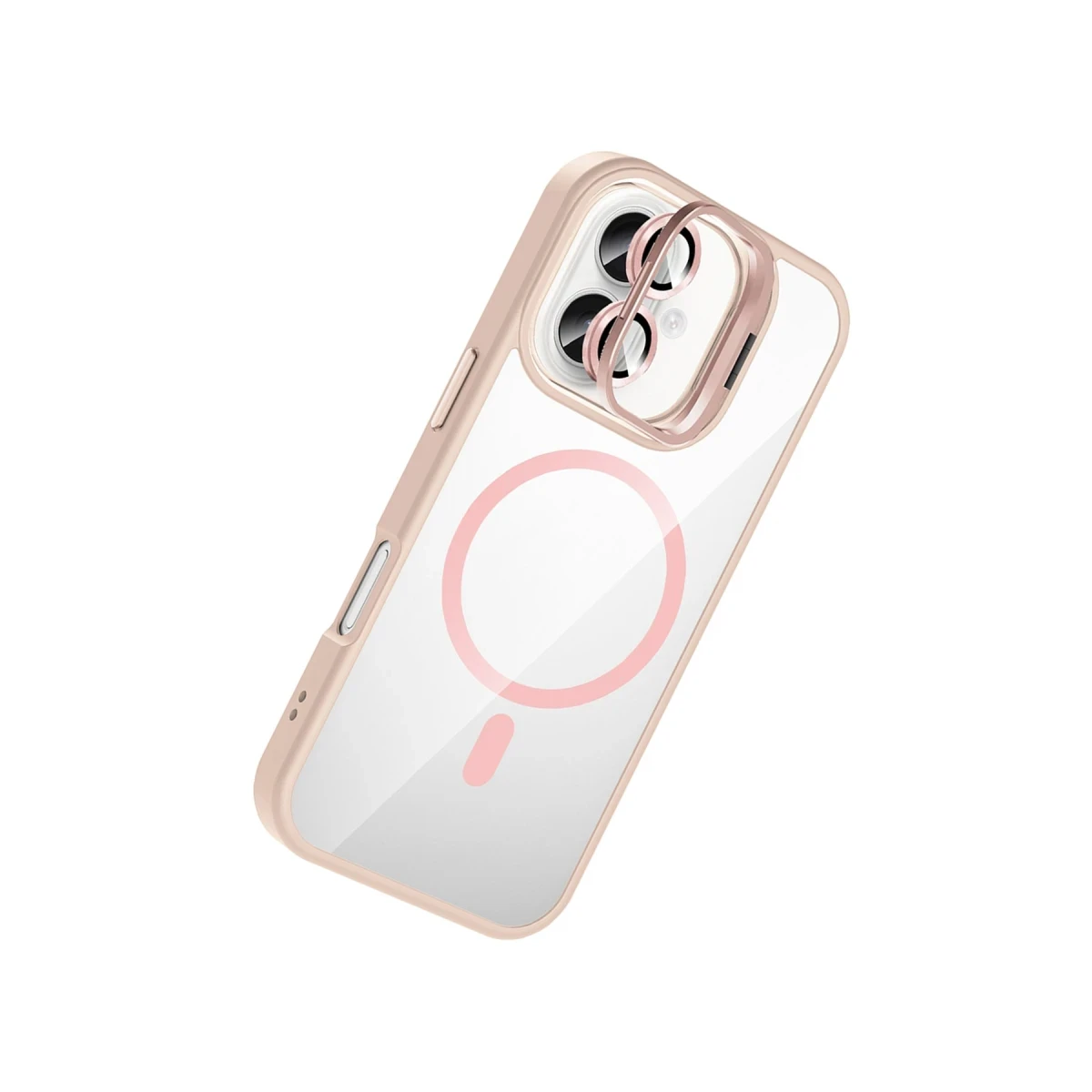 Joko Apple iPhone 16 Plus Remim Lensli Magsafe Standlı Kapak - Pembe