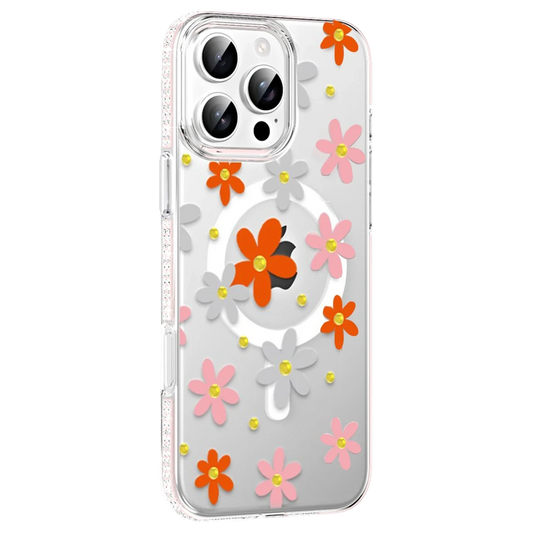 Joko Apple iPhone 16 Pro Floral Magsafe Kapak - Turuncu