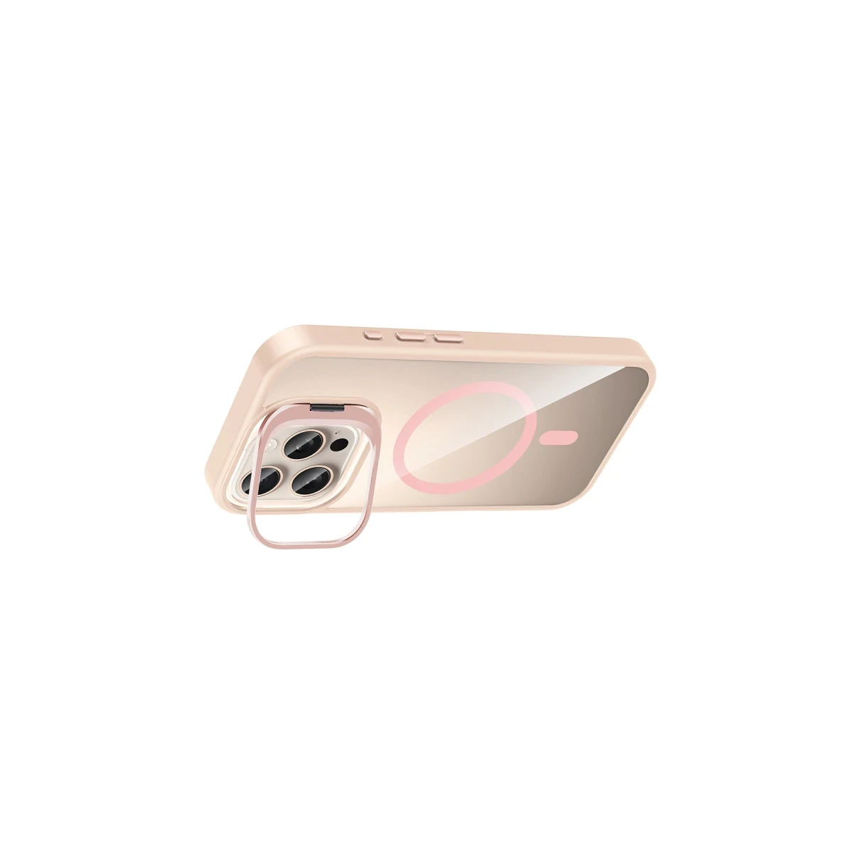 Joko Apple iPhone 16 Pro Remim Lensli Magsafe Standlı Kapak - Pembe