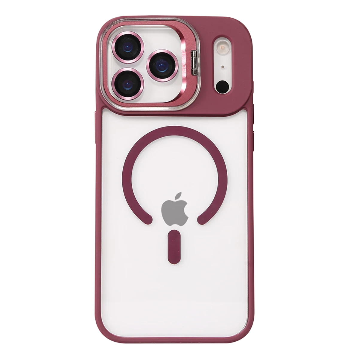 Joko Apple iPhone 17 Pro Max Remim Lensli Magsafe Standlı Kapak - Bordo