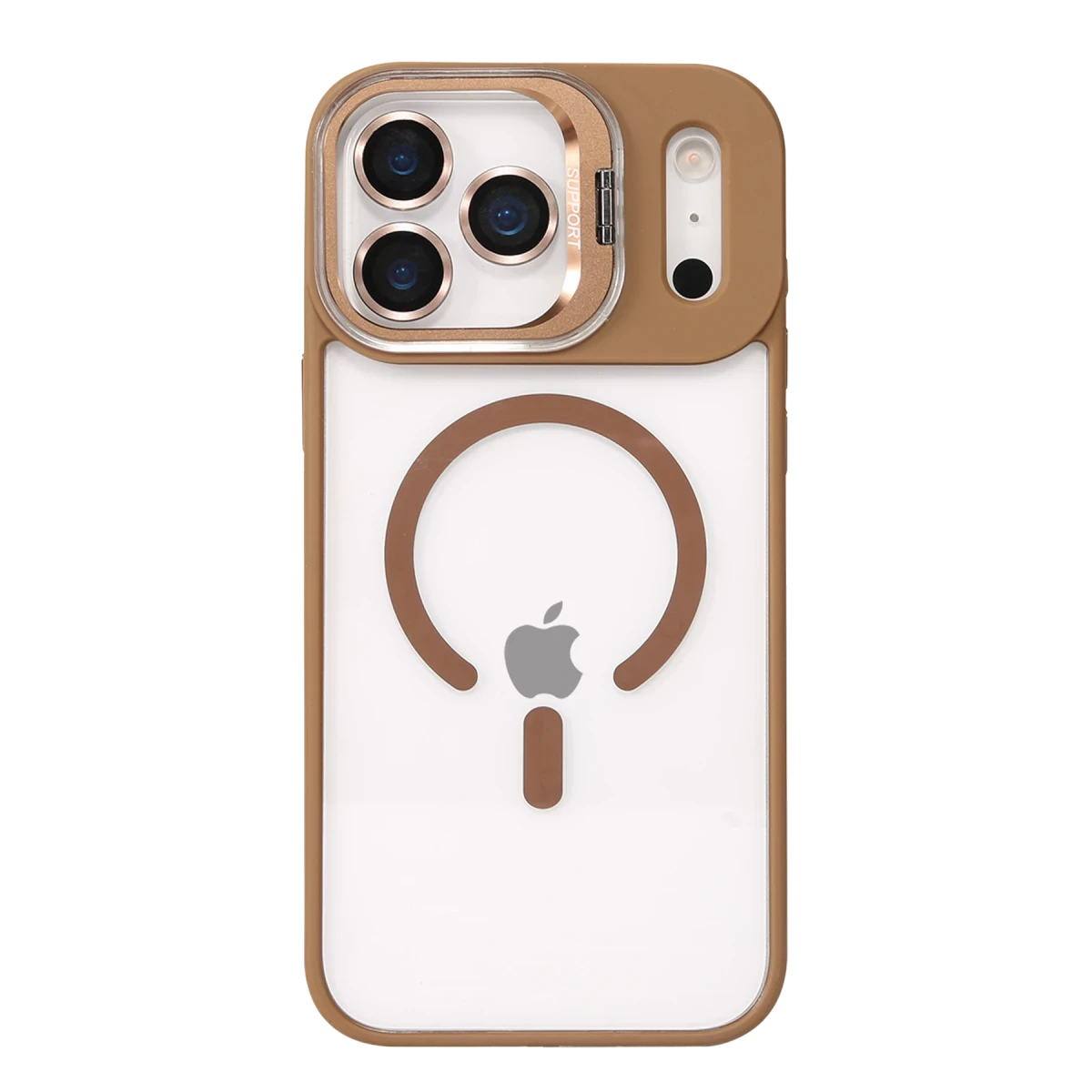 Joko Apple iPhone 17 Pro Max Remim Lensli Magsafe Standlı Kapak - Kahverengi