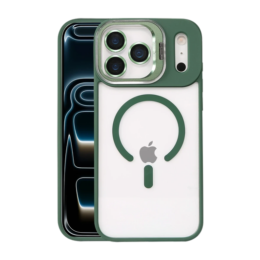 Joko Apple iPhone 17 Pro Max Remim Lensli Magsafe Standlı Kapak - Koyu Yeşil