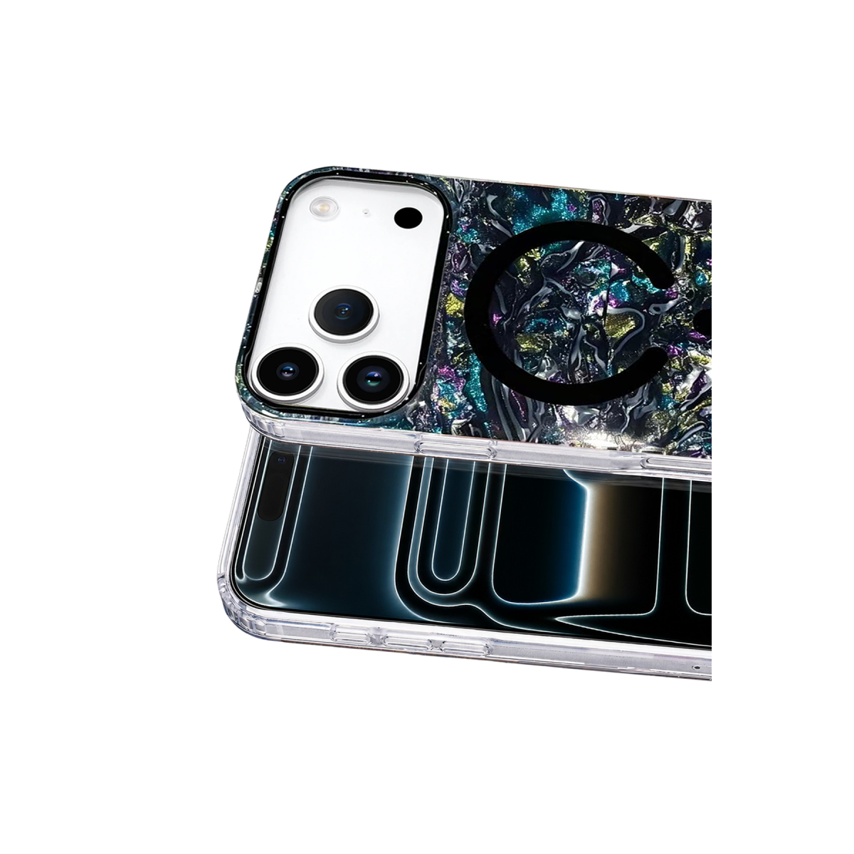 Onegif Apple iPhone 17 Pro Mila Dalgalı Magsafe Kapak - Lacivert
