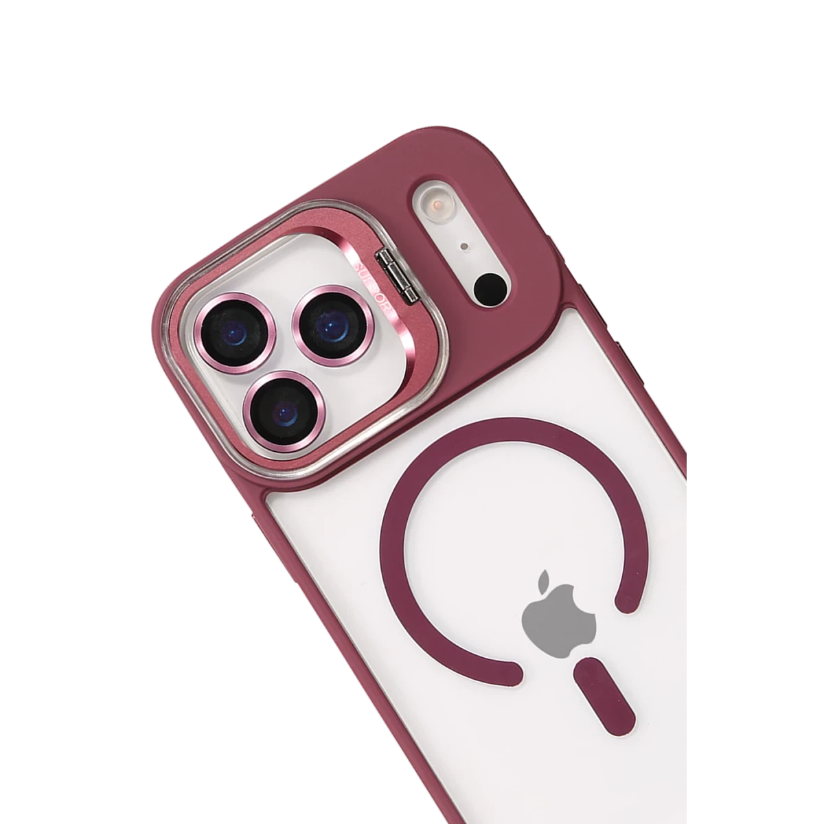 Joko Apple iPhone 17 Pro Remim Lensli Magsafe Standlı Kapak - Bordo