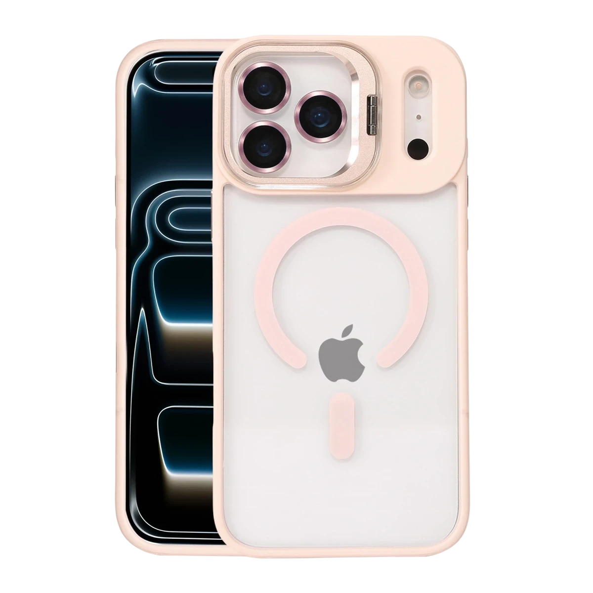 Joko Apple iPhone 17 Pro Remim Lensli Magsafe Standlı Kapak - Pembe