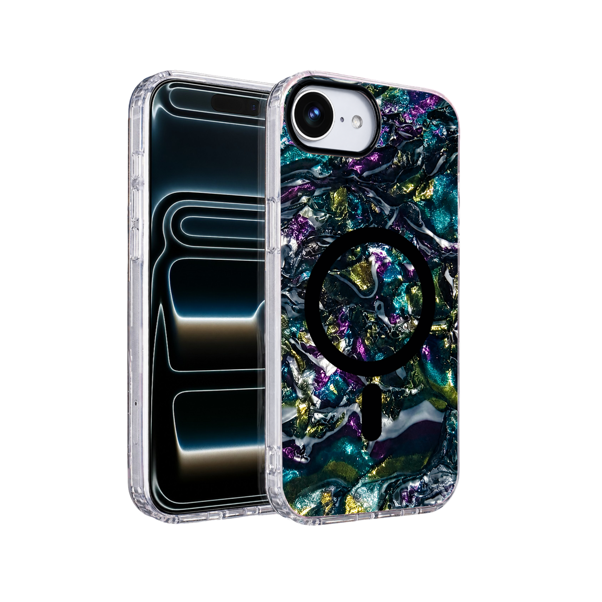 Onegif Apple iPhone 17E Mila Dalgalı Magsafe Kapak - Lacivert