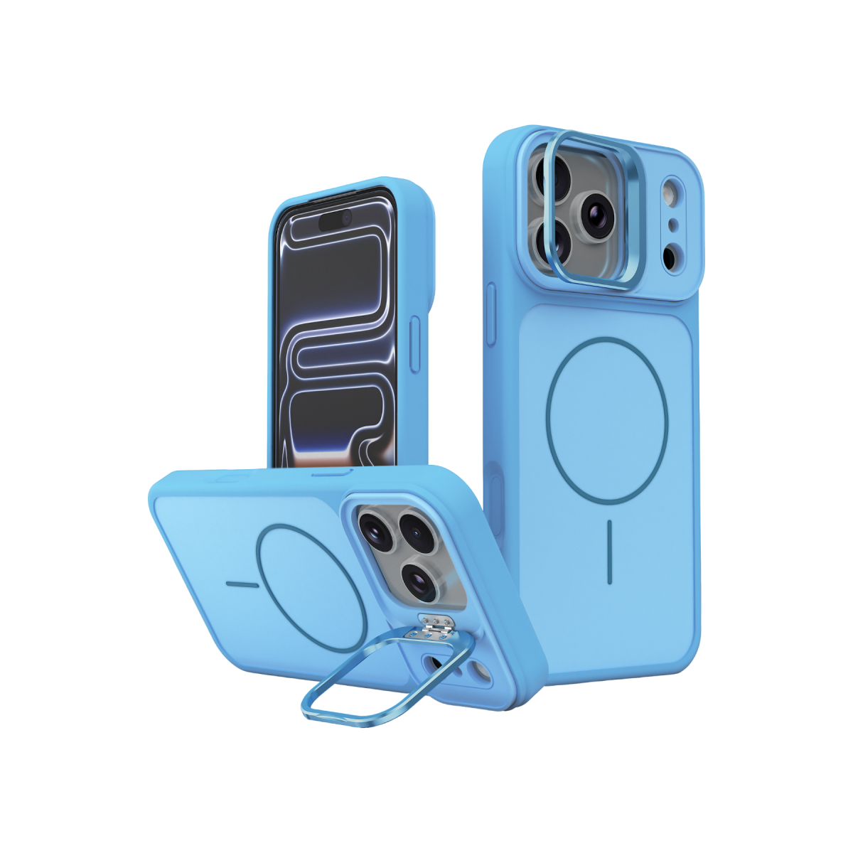Joko Apple iPhone 18 Pro Pale Magsafe Standlı Kapak - Sierra Blue