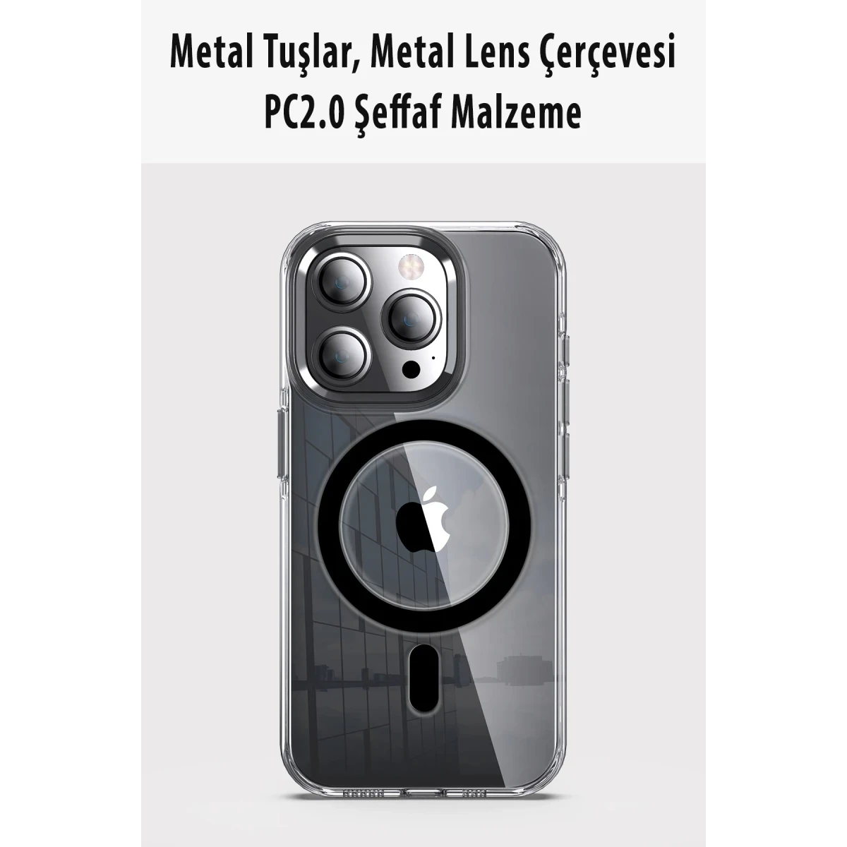Joko Apple iPhone 14 Pro Kılıf Crystal Magsafe Kapak - Siyah