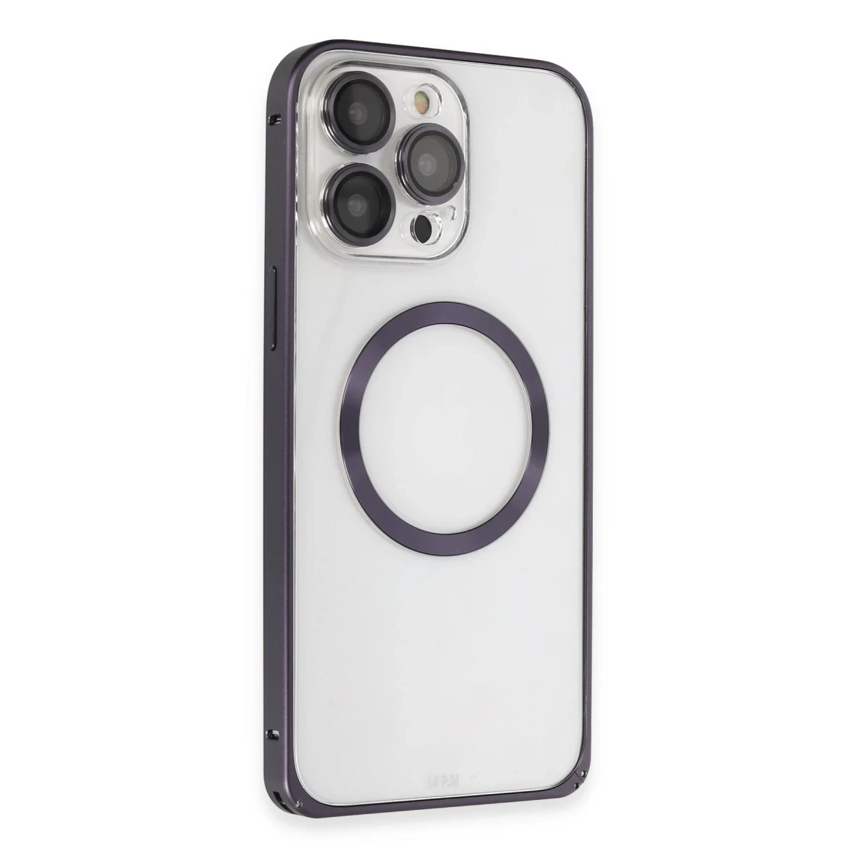 Joko Apple iPhone 14 Pro Kılıf Metal Bumper Magneticsafe Kapak - Derin Mor