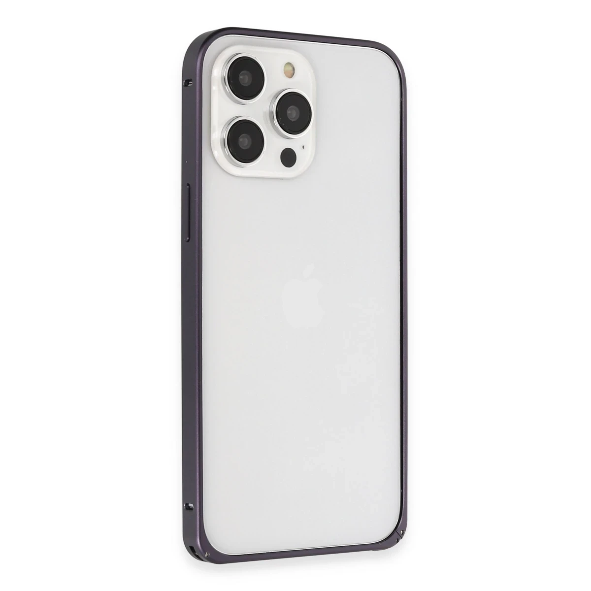 Joko Apple iPhone 14 Pro Kılıf Metal Bumper Magneticsafe Kapak - Derin Mor