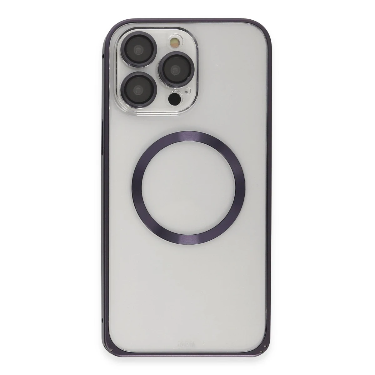 Joko Apple iPhone 14 Pro Kılıf Metal Bumper Magneticsafe Kapak - Derin Mor