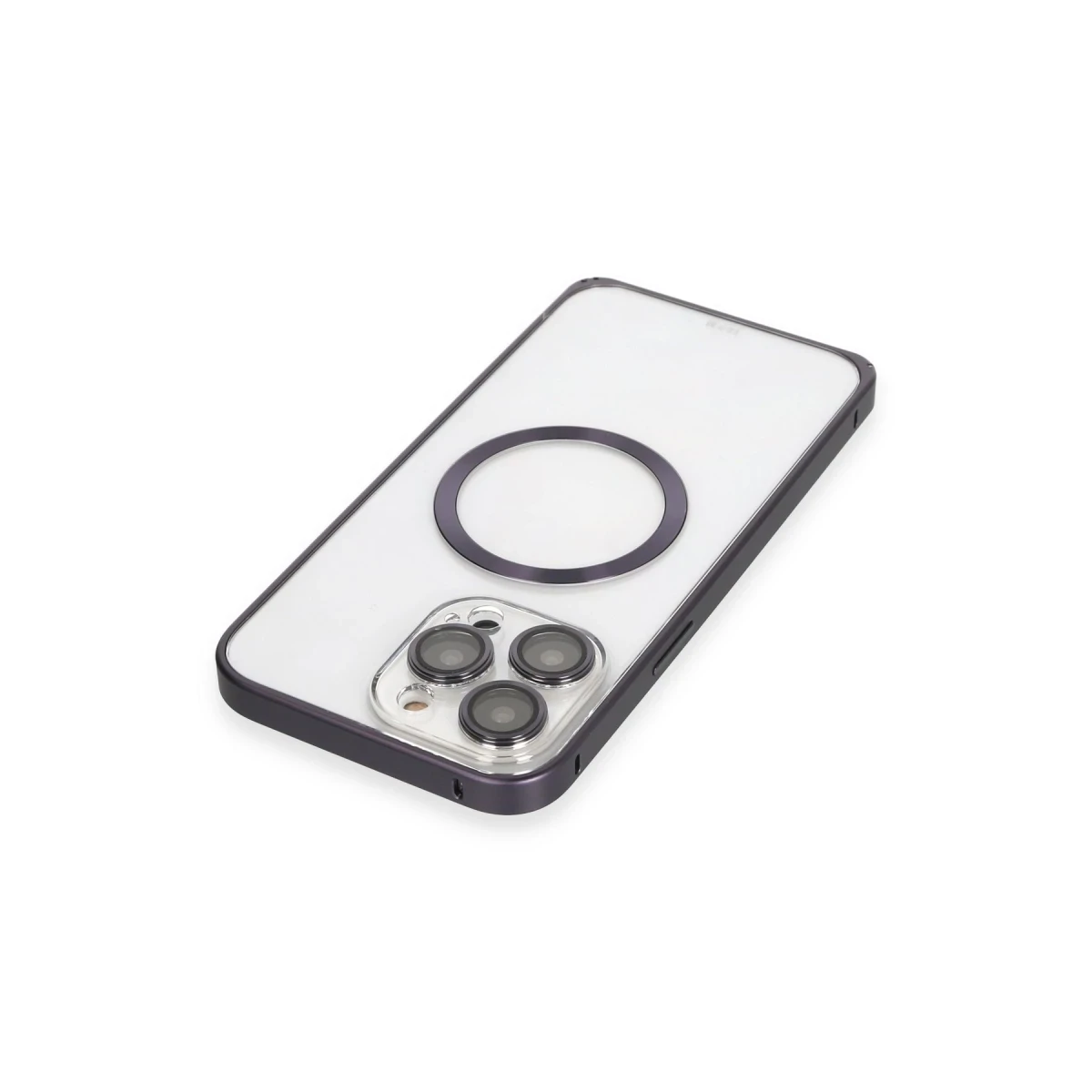 Joko Apple iPhone 14 Pro Kılıf Metal Bumper Magneticsafe Kapak - Derin Mor