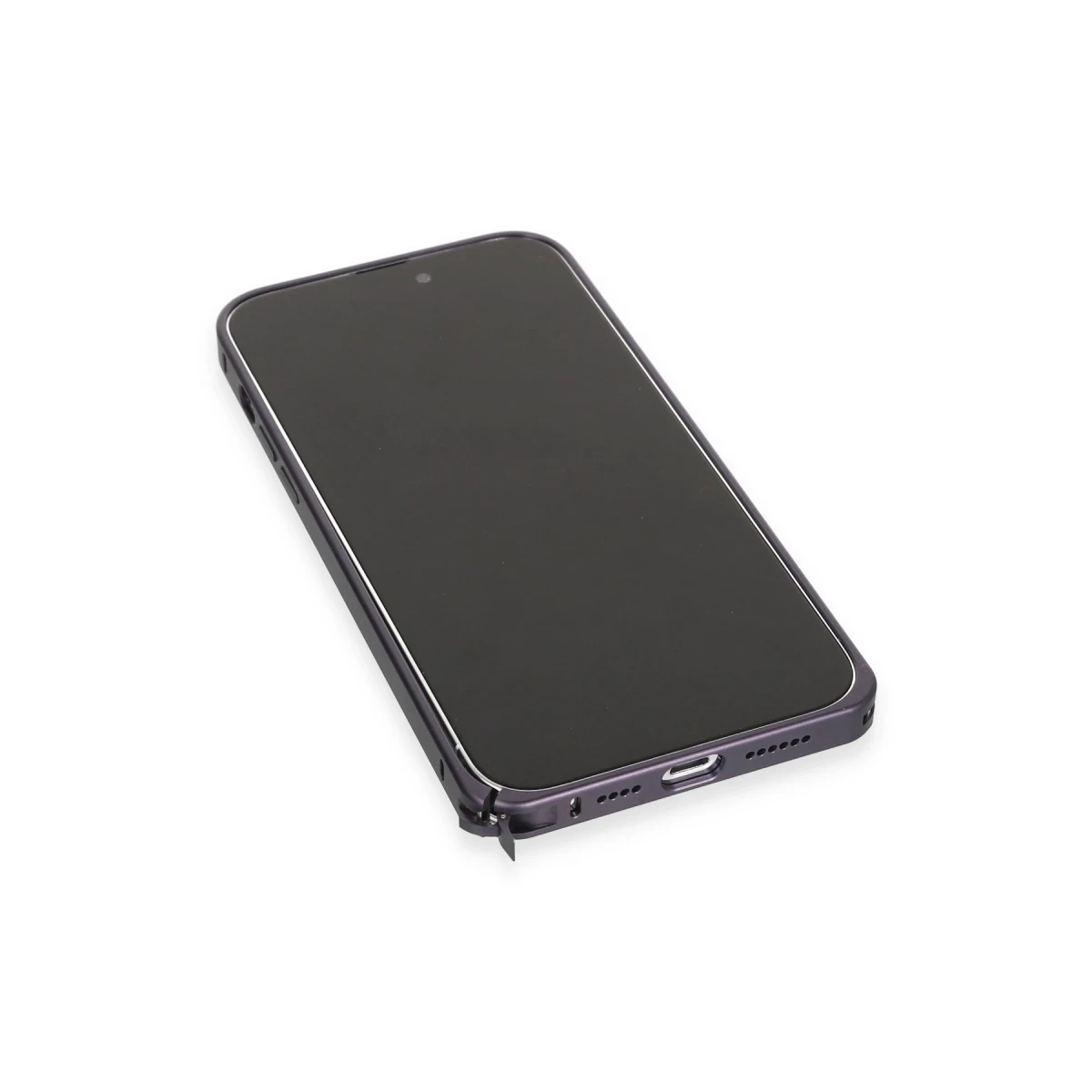 Joko Apple iPhone 14 Pro Kılıf Metal Bumper Magneticsafe Kapak - Derin Mor