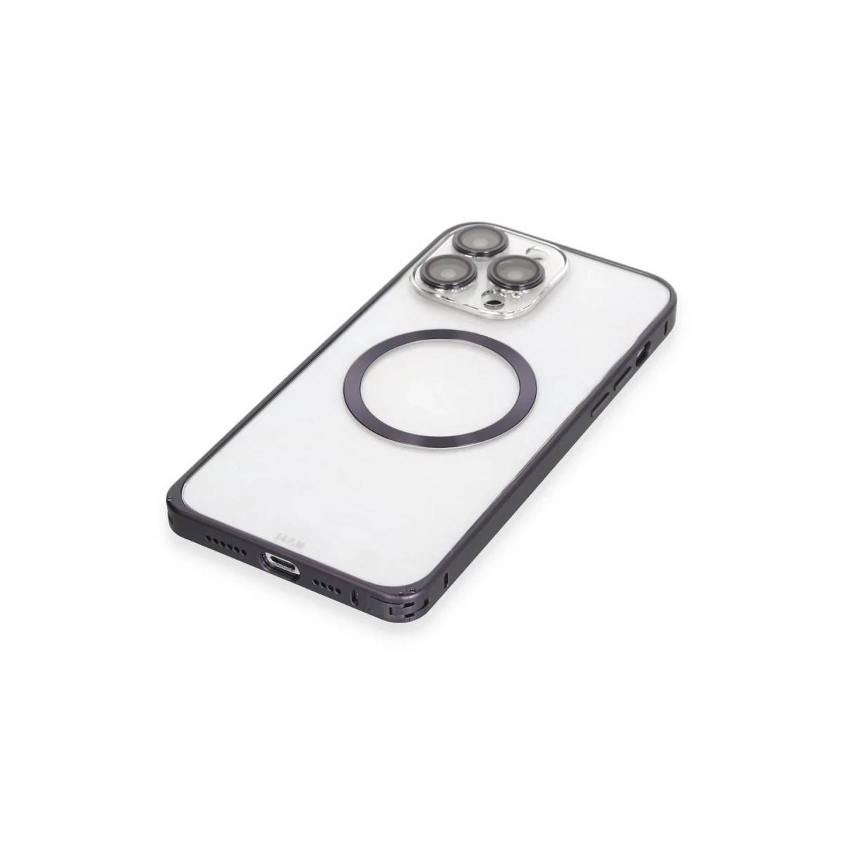 Joko Apple iPhone 14 Pro Kılıf Metal Bumper Magneticsafe Kapak - Derin Mor