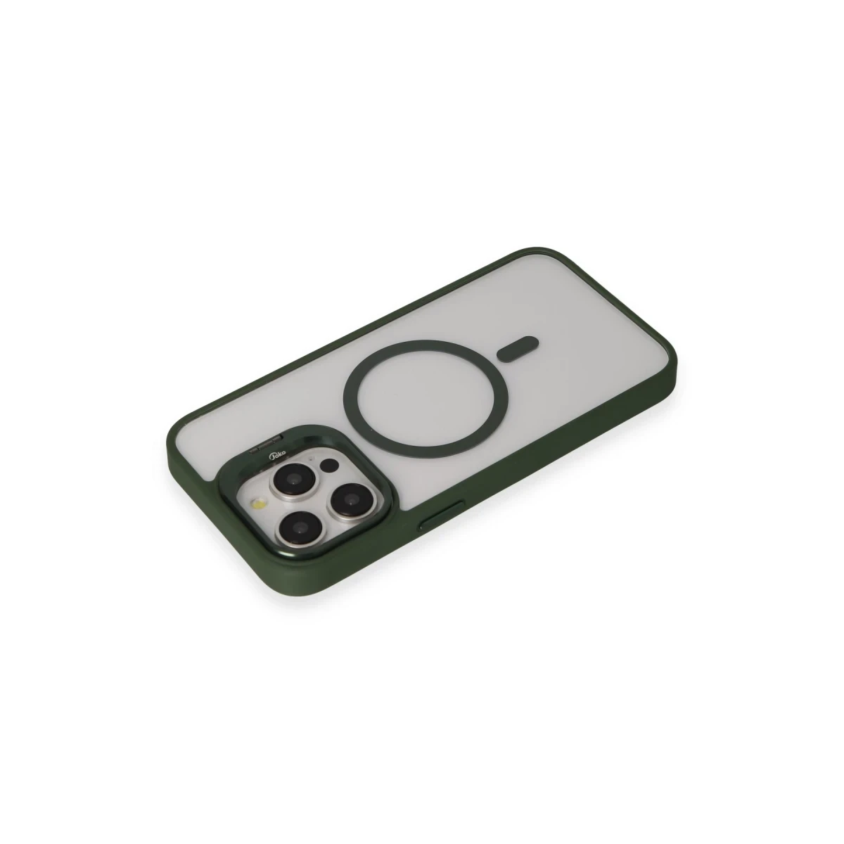 Joko Apple iPhone 15 Pro Kılıf Roblox Lens Magsafe Standlı Kapak - Koyu Yeşil