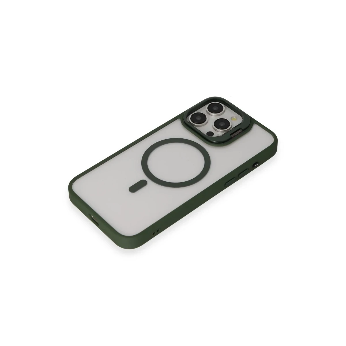 Joko Apple iPhone 15 Pro Kılıf Roblox Lens Magsafe Standlı Kapak - Koyu Yeşil