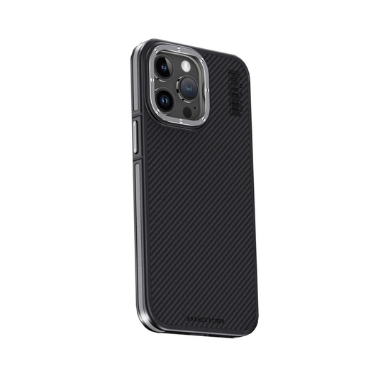 Joko Apple iPhone 15 Pro Max Kılıf Aramid 600D Kevlar Karbon Fiber Magsafe Kapak - Gri