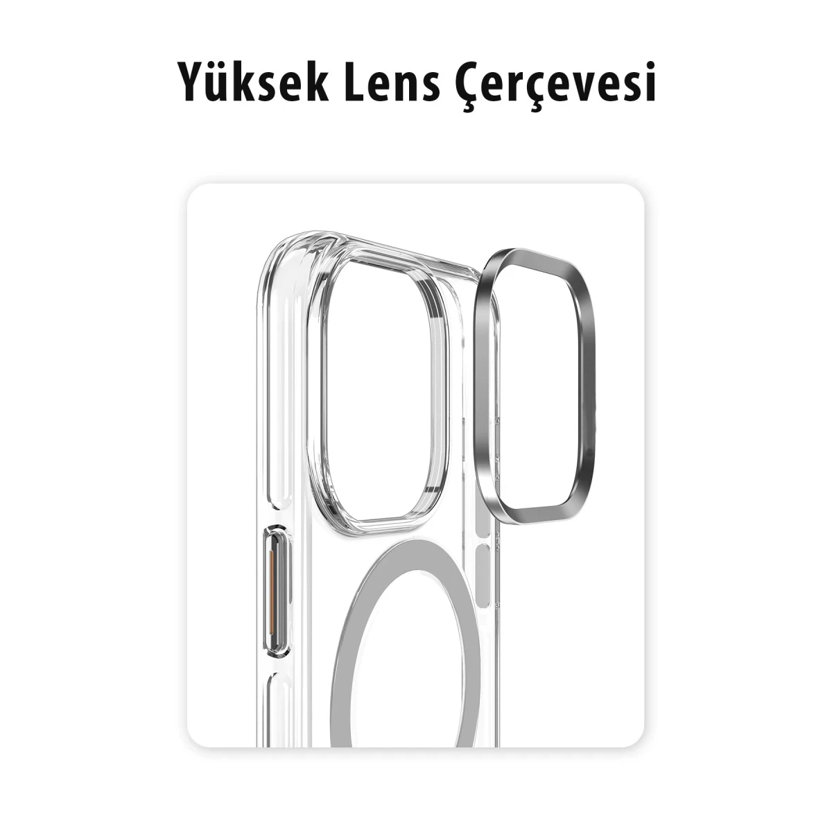 Joko Apple iPhone 15 Pro Max Kılıf Crystal Magsafe Kapak - Şeffaf