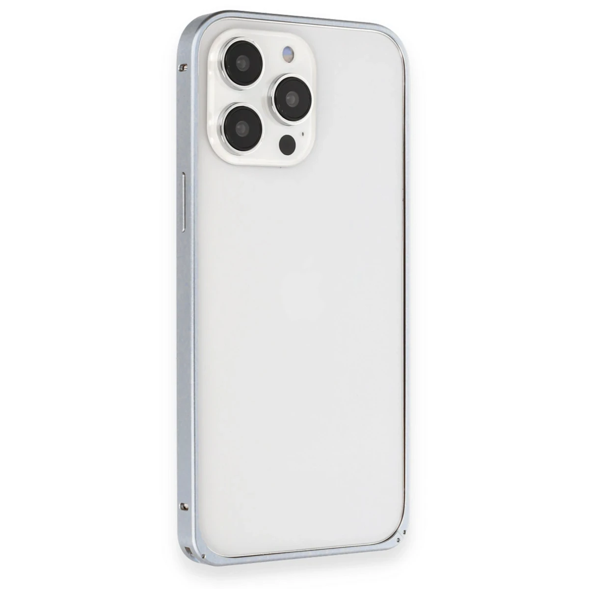 Joko Apple iPhone 15 Pro Max Kılıf Metal Bumper Magneticsafe Kapak - Gri