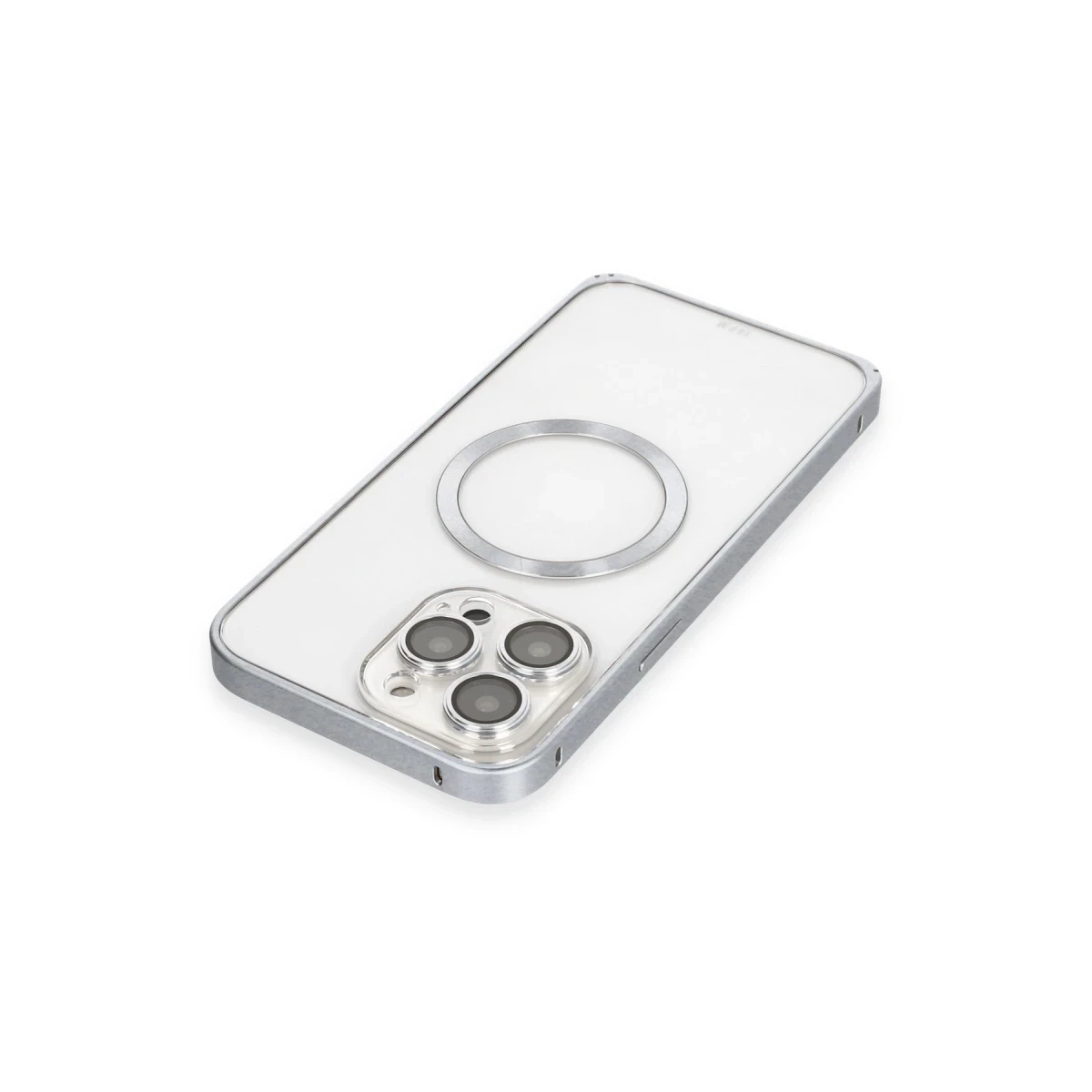 Joko Apple iPhone 15 Pro Max Kılıf Metal Bumper Magneticsafe Kapak - Gri