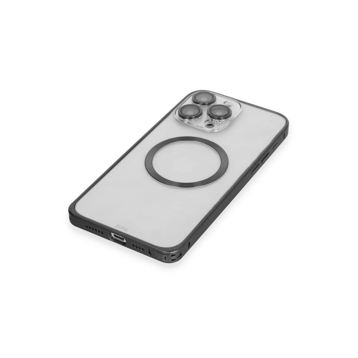 Joko Apple iPhone 15 Pro Max Kılıf Metal Bumper Magneticsafe Kapak - Siyah