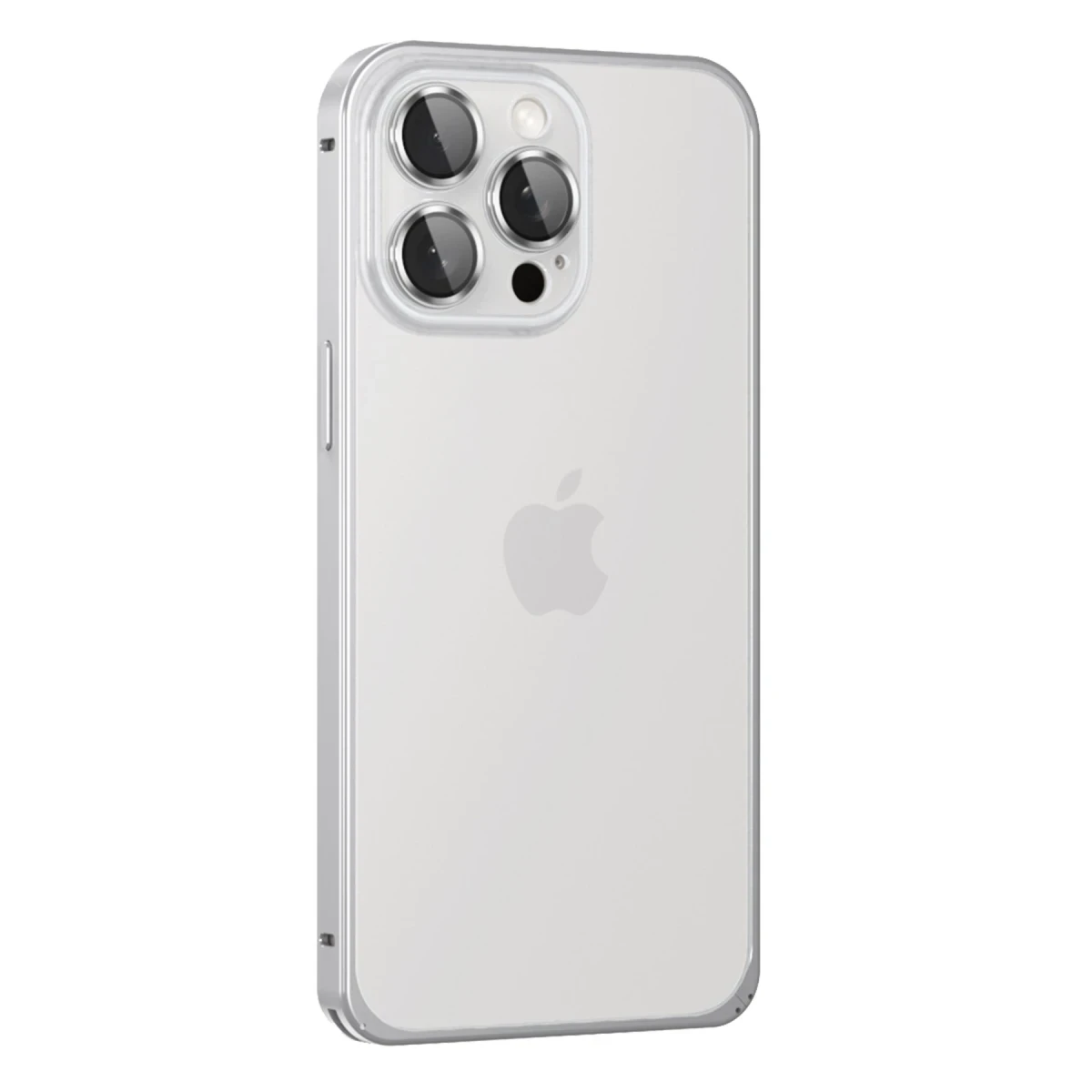 Joko Apple iPhone 15 Pro Max Metal Bumper Mat Kapak - Gümüş
