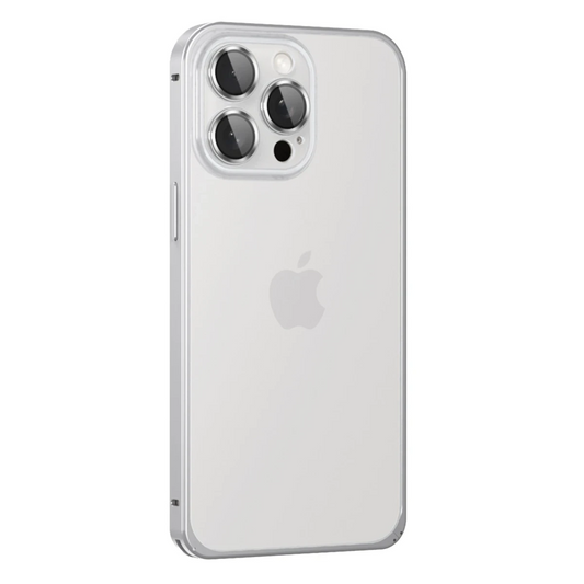 Joko Apple iPhone 15 Pro Max Metal Bumper Mat Kapak - Gümüş