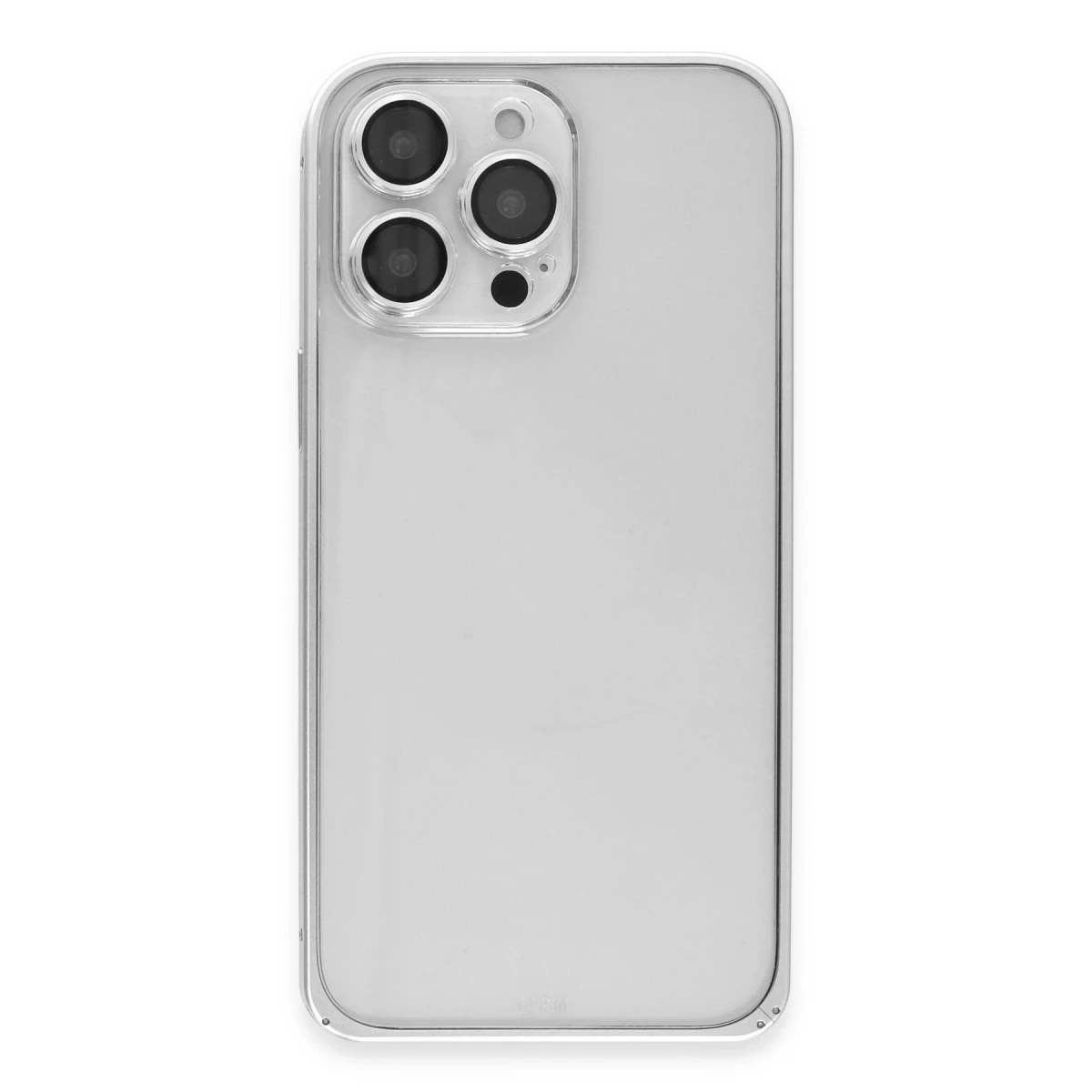 Joko Apple iPhone 15 Pro Max Metal Bumper Mat Kapak - Gümüş